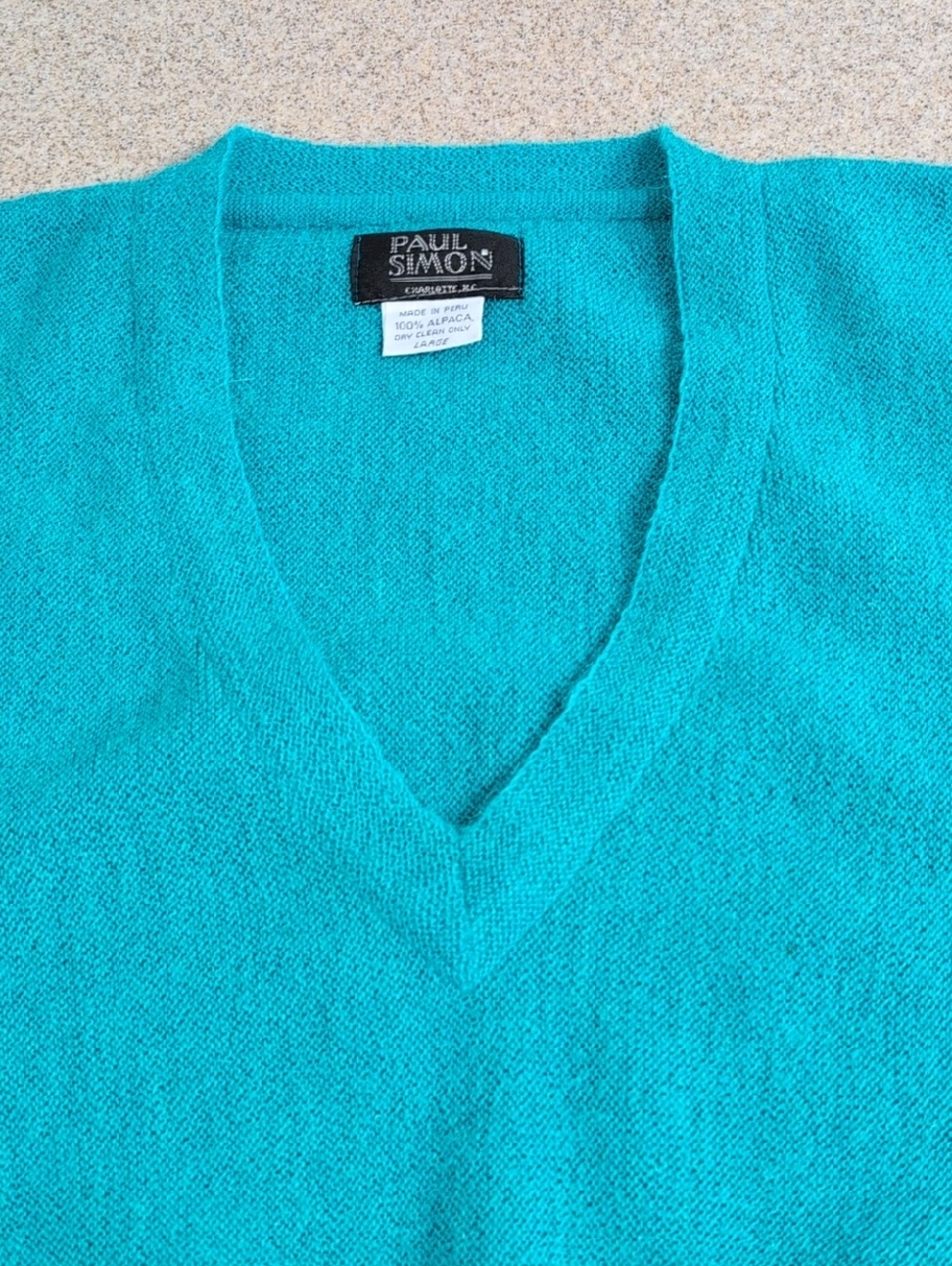 Alpaca Sweater, Paul Simon, Pullover V-neck Long Sleeves, 100% Alpaca, Size Larg - Picture 4 of 10